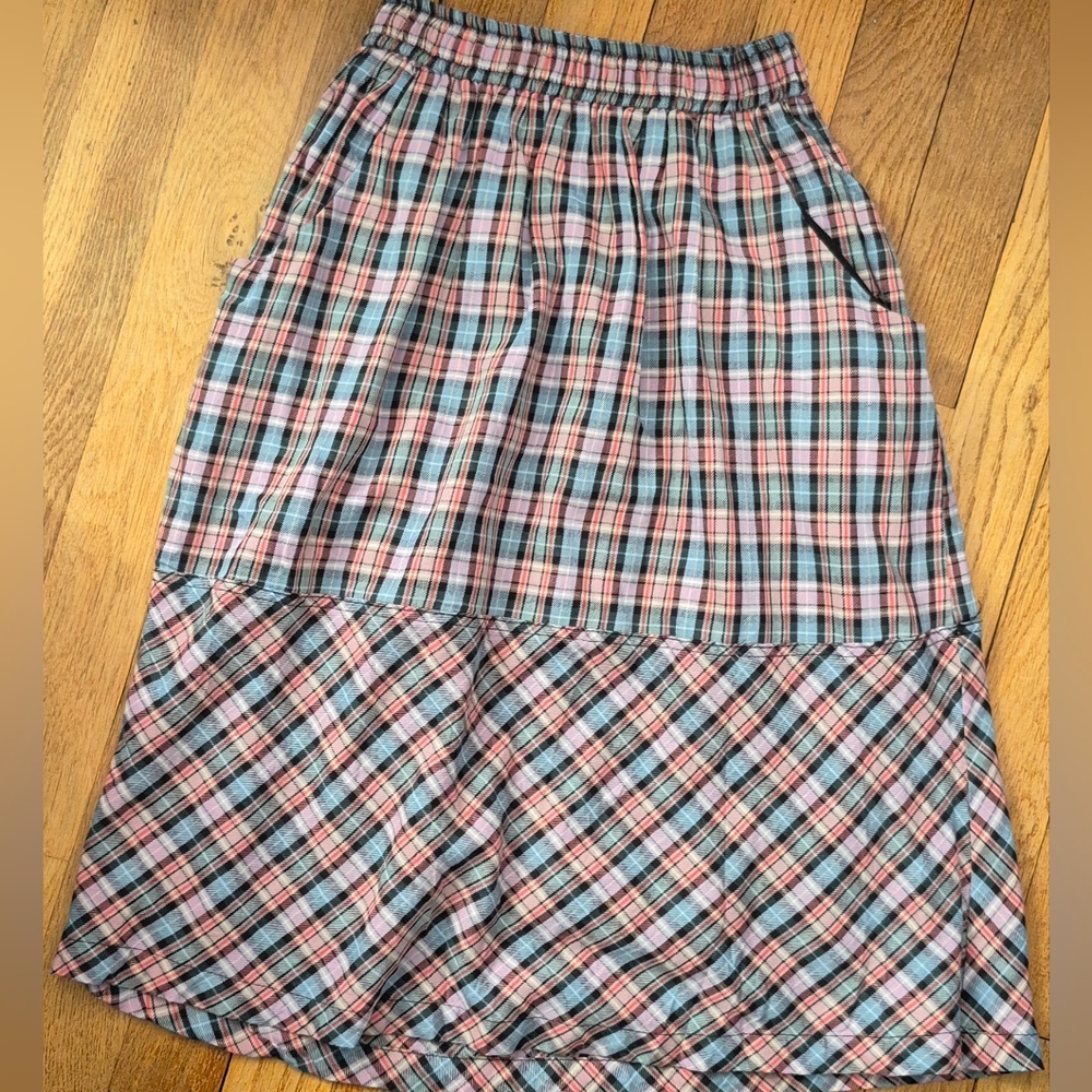Zara Girls Multicolor Plaid Kids Long Skirt Spring Holiday School Unique Maxi
